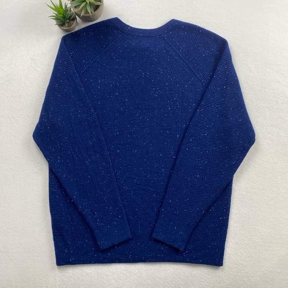 Bonobos Donegal Cashmere Speckled Waffle Stitch LS Crewneck Sweater (Dark Blue) - Picture 2 of 15